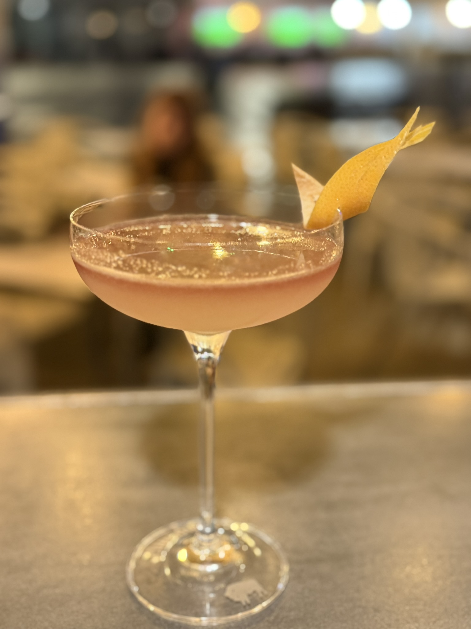 Pink coupe with citrus twist