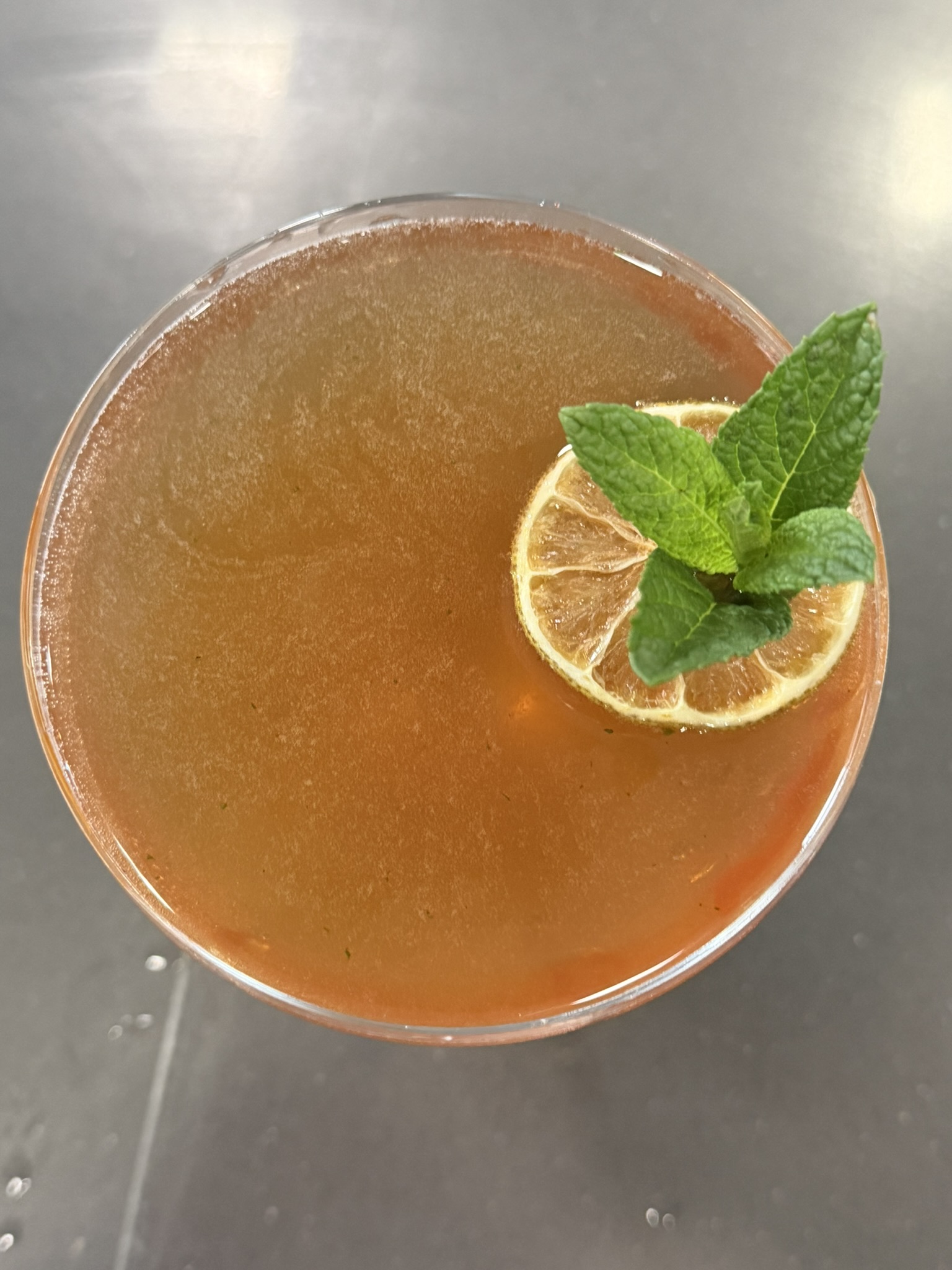 Tropical highball with mint and lime