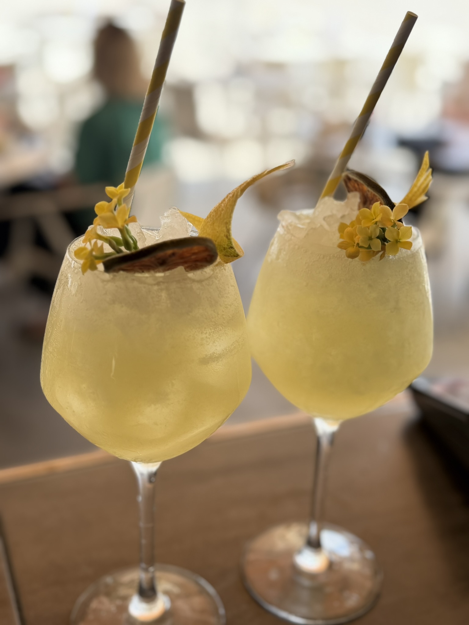Frozen citrus cocktails on the terrace